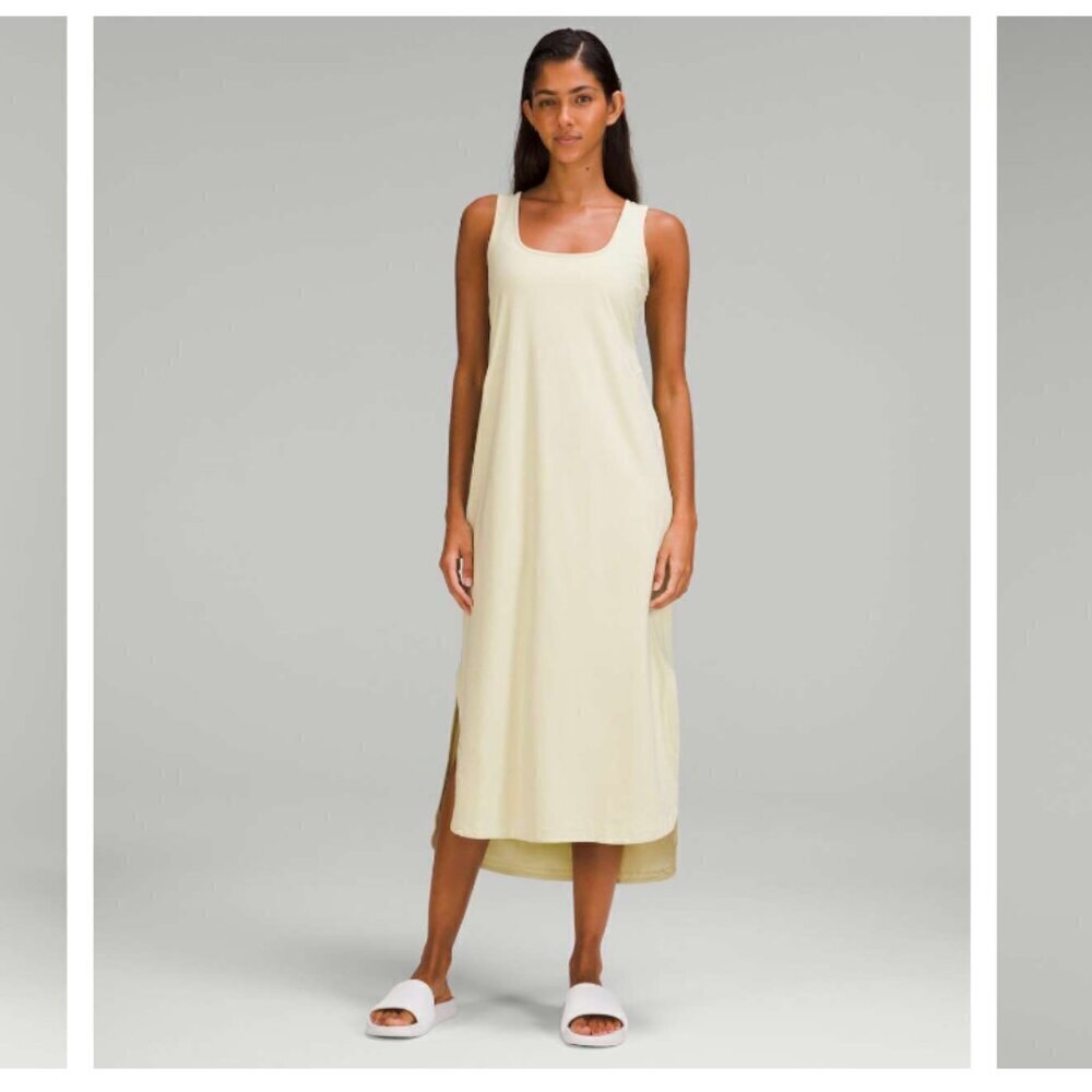 lululemon athletica Light Yellow/Green Midi Dress with Cutout Back - Picture 2 of 11